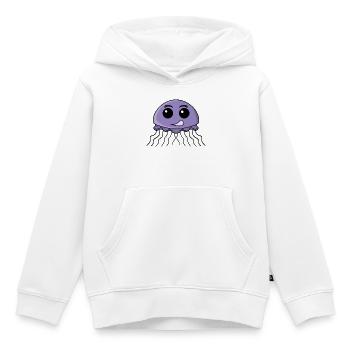 Lilac Jellyfish Cartoon - Kids Premium Organic Hoodie - white - Front - AI Model Kid Female (0cm)