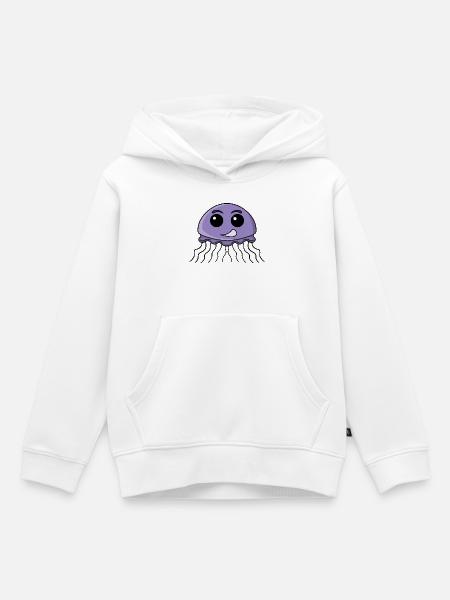 Flieder-Quallen-Cartoon - Kinder Premium Organic Hoodie - Weiß