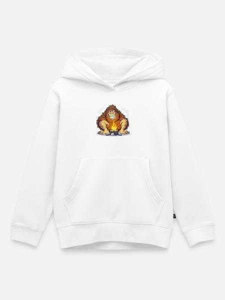 Bigfoot Lagerfeuer Humor - Kinder Premium Organic Hoodie - Weiß
