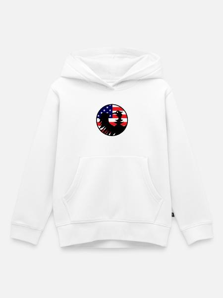 Adlerflagge USA Silhouette - Kinder Premium Organic Hoodie - Weiß