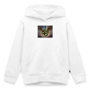 Tempête de Dragon au-dessus des Nuages - Sweat Premium à capuche enfant bio - blanc - Devant - AI Model Kid Female (0cm)