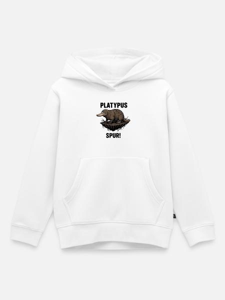 Platypus Spur Schwarze Gefahr - Kinder Premium Organic Hoodie - Weiß