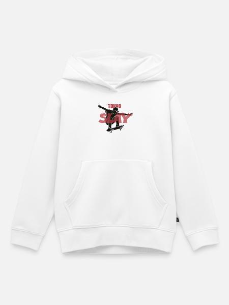 Tokyo Slay Skateboard-Design - Kinder Premium Organic Hoodie - Weiß