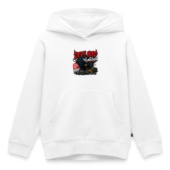 Oiseau du diable Pêche à la carpe Vol de boulon, design - Sweat Premium à capuche enfant bio - blanc - Devant - AI Model Kid Female (0cm)