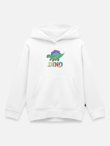 Dino - Kinder Premium Organic Hoodie - Weiß
