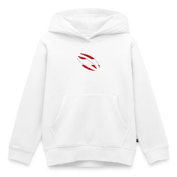 Österreich Klauen Risse Flagge aufgerissen - Kinder Premium Organic Hoodie - Weiß - Vorne - AI Model Kid Female (0cm)