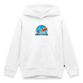 Strandgesang unter Sonnenschirm - Kinder Premium Organic Hoodie - Weiß - Vorne - AI Model Kid Female (0cm)