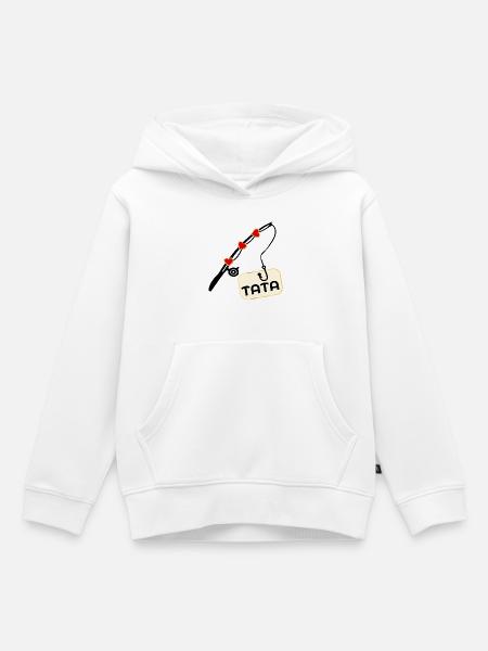 Angelrutenfischer-Papa - Kinder Premium Organic Hoodie - Weiß