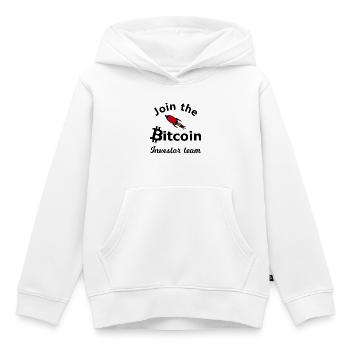 Le bitcoin s’envole vers la lune - Sweat Premium à capuche enfant bio - blanc - Devant - AI Model Kid Female (0cm)