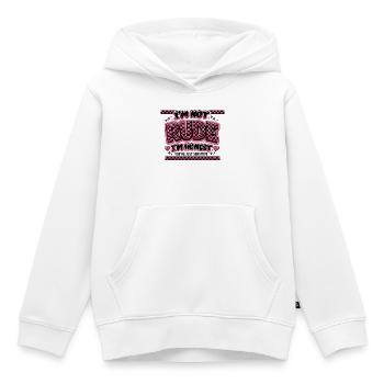 I'm honest, not unfriendly sarcasm - Kids Premium Organic Hoodie - white - Front - AI Model Kid Female (0cm)