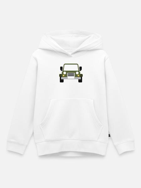 Geländefahrzeug - Kinder Premium Organic Hoodie - Weiß
