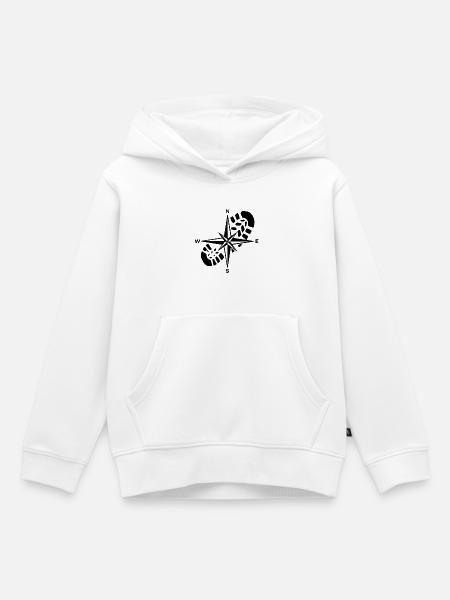 Hiker Compass Wandergeschenk - Kinder Premium Organic Hoodie - Weiß