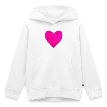 Neon Herz zum Muttertag - Kinder Premium Organic Hoodie - Weiß - Vorne - AI Model Kid Female (0cm)