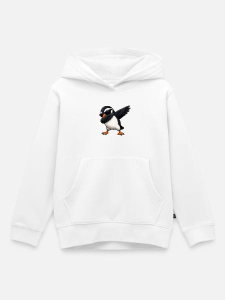 Dabbing Papageientaucher - Kinder Premium Organic Hoodie - Weiß