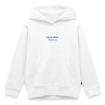 Für immer nicht im Amt – Lustige Anti-Arbeits-Aussage - Kinder Premium Organic Hoodie - Weiß - Vorne - AI Model Kid Female (0cm)