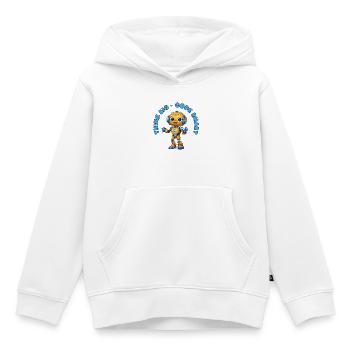 Roboter - Think big, Code Smart  - Kinder Premium Organic Hoodie - Weiß - Vorne - AI Model Kid Female (0cm)