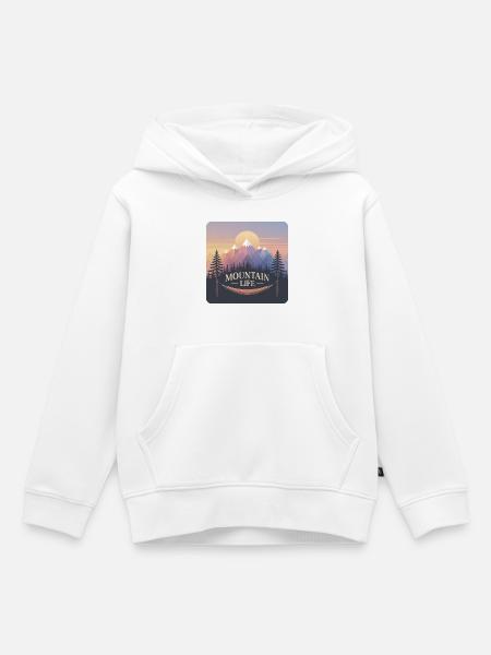 Mountain Life - Kinder Premium Organic Hoodie - Weiß