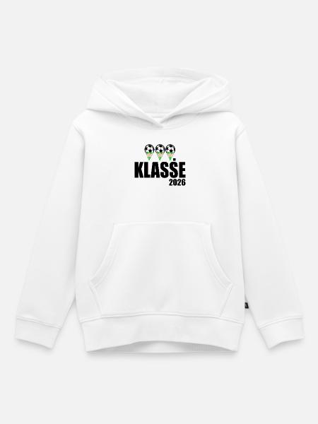 Fußball 3. Klasse 2026 - Kinder Premium Organic Hoodie - Weiß
