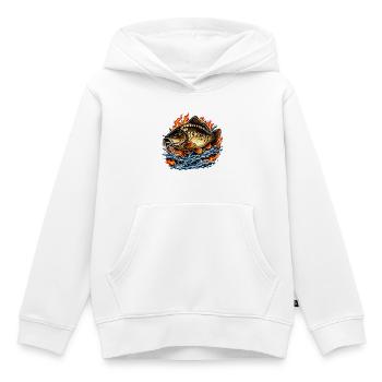 Carpe miroir - Sweat Premium à capuche enfant bio - blanc - Devant - AI Model Kid Female (0cm)