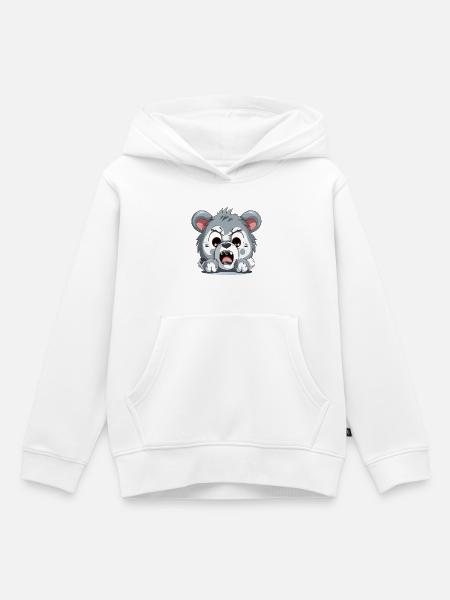 Wütender Welpen Cartoon – Animierte Aggression - Kinder Premium Organic Hoodie - Weiß