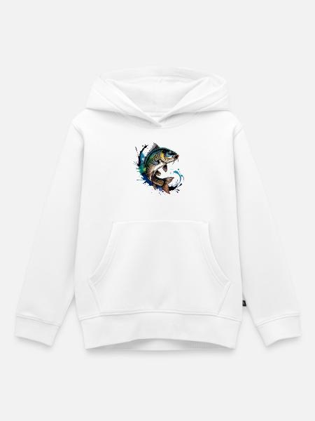 Springender Karpf - Kinder Premium Organic Hoodie - Weiß