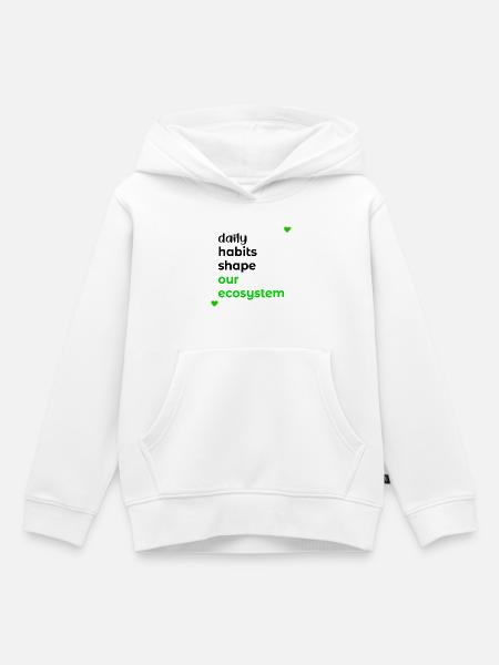 TÄGLICHE GEWOHNHEITEN DES ÖKOSYSTEMS - Kinder Premium Organic Hoodie - Weiß