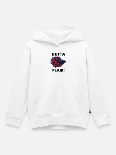Kampffisch-Betta-Flair-Aquarium - Kinder Premium Organic Hoodie - Weiß
