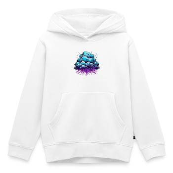 Blauer Wolkenknall Neon Burst - Kinder Premium Organic Hoodie - Weiß - Vorne - AI Model Kid Female (0cm)