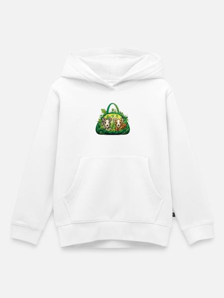 Kuschelbande im Dschungelkorb - Kinder Premium Organic Hoodie - Weiß