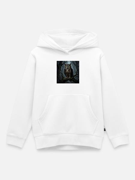 Uhu wächter des Waldes - Kinder Premium Organic Hoodie - Weiß