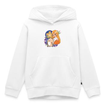 Anime Girl and Bird with Crutches Art - Kids Premium Organic Hoodie - white - Front - AI Model Kid Female (0cm)
