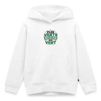 Plus VERTS que VERT - Sweat Premium à capuche enfant bio - blanc - Devant - AI Model Kid Female (0cm)