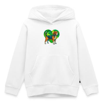 Vintage-Beagle-Dog-Kunst Retro-Elementar-Volksdruck - Kinder Premium Organic Hoodie - Weiß - Vorne - AI Model Kid Female (0cm)