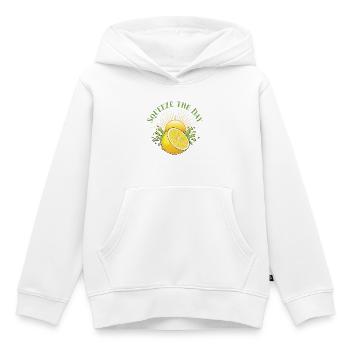 Squeeze the Day Zitronen-Splash - Kinder Premium Organic Hoodie - Weiß - Vorne - AI Model Kid Female (0cm)