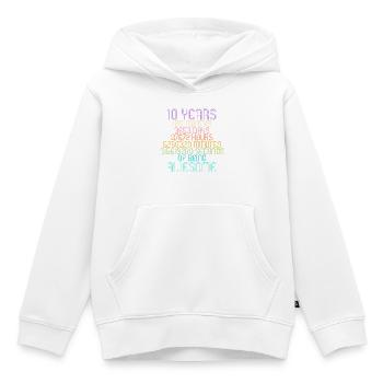 10. Geburtstag | 10 Jahre | 3 Schaltjahre inklusiv - Kinder Premium Organic Hoodie - Weiß - Vorne - AI Model Kid Female (0cm)