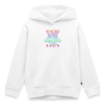 10. Geburtstag | 10 Jahre | 3 Schaltjahre inklusiv - Kinder Premium Organic Hoodie - Weiß - Vorne - AI Model Kid Female (0cm)