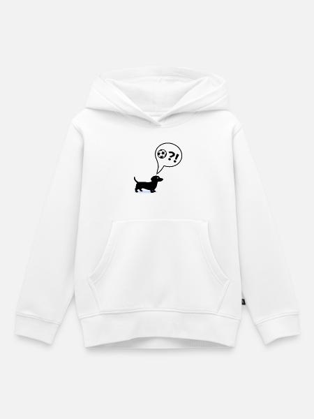 Dackel Hunde Fußball - Kinder Premium Organic Hoodie - Weiß