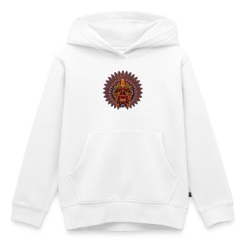 Aztec Warrior Powerful Tribal Mask  - Kids Premium Organic Hoodie - white - Front - AI Model Kid Female (0cm)