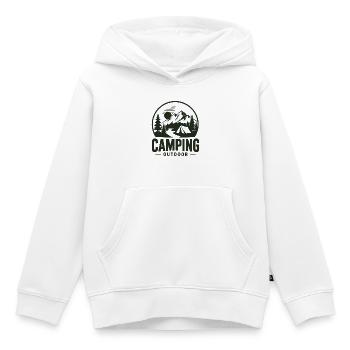 Camping Aventure en plein air en montagne - Sweat Premium à capuche enfant bio - blanc - Devant - AI Model Kid Female (0cm)