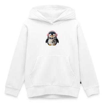 Penguin - Kids Premium Organic Hoodie - white - Front - AI Model Kid Female (0cm)