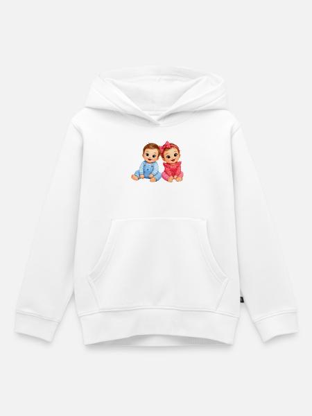 Little Baby Girl Boy - Kids Premium Organic Hoodie - white