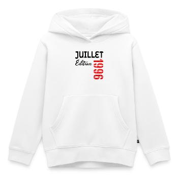 July 1996 - 30th Anniversary - Kids Premium Organic Hoodie - white - Front - AI Model Kid Female (0cm)