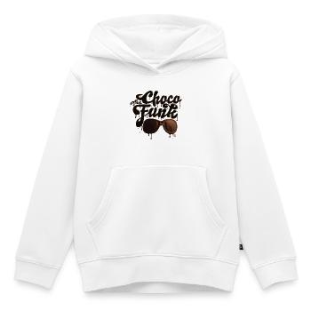 The Choco Funk - Chocolate Lover Retro Funky - Sweat Premium à capuche enfant bio - blanc - Devant - AI Model Kid Female (0cm)