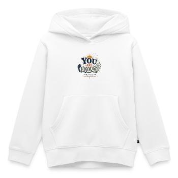 You Are Enough Self-Worth Affirmation - Kids Premium Organic Hoodie - white - Front - AI Model Kid Female (0cm)