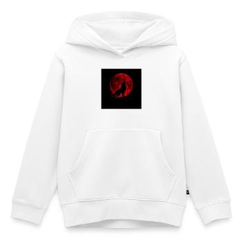 Wolf heult unter Red Moon - Kinder Premium Organic Hoodie - Weiß - Vorne - AI Model Kid Female (0cm)