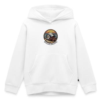 Bernard-l'hermite Vintage Coquillage Mer Badge - Sweat Premium à capuche enfant bio - blanc - Devant - AI Model Kid Female (0cm)
