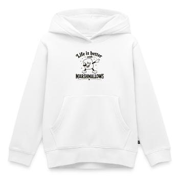 Das Leben ist besser mit Marshmallows - Kinder Premium Organic Hoodie - Weiß - Vorne - AI Model Kid Female (0cm)