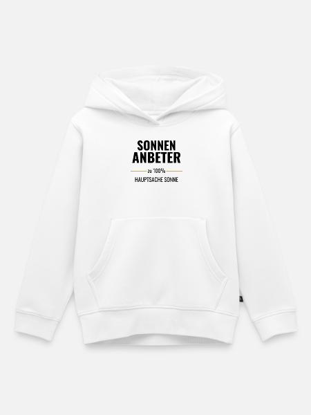 Sonnenanbeter zu 100% Hauptsache Sonne - Kinder Premium Organic Hoodie - Weiß
