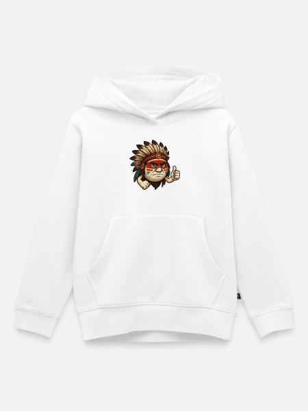 Volleyball Häuptling - Kinder Premium Organic Hoodie - Weiß