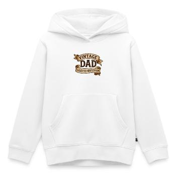 Vintage Dad – Aged to Perfection Oldschool Banner - Kids Premium Organic Hoodie - white - Front - AI Model Kid Female (0cm)
